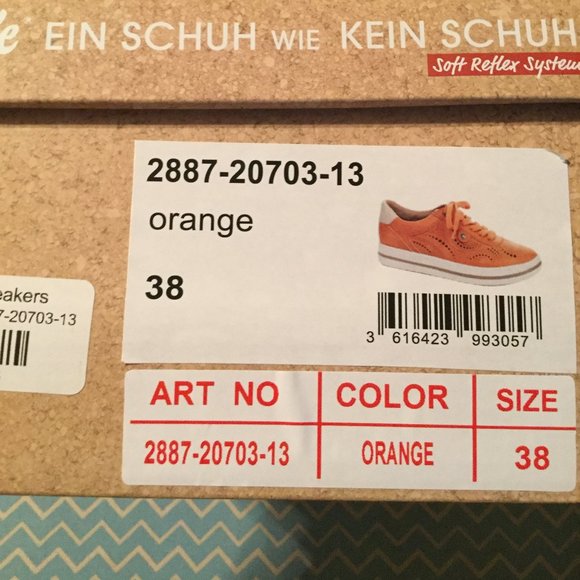 Relife Orange sneakers  laser cutout sides tried on never worn size 38 - Picture 7 of 8